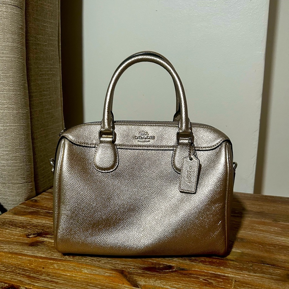 Coach Metallic Rose Gold Women's Satchel Bag